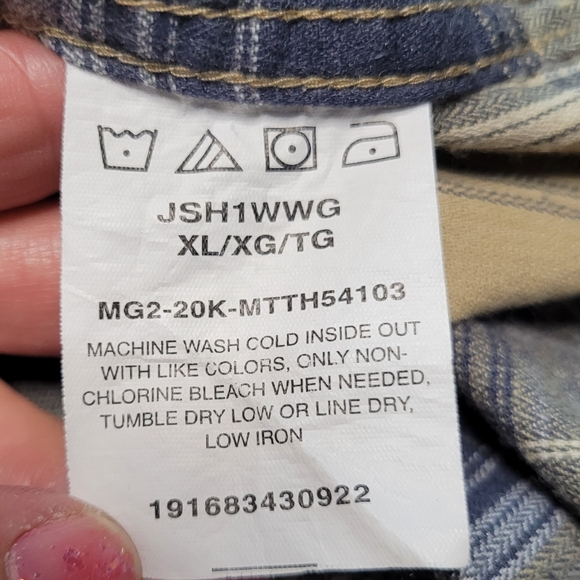 Wrangler Western Style Plaid Button-up Shirt Men's Size XL - Picture 10 of 14